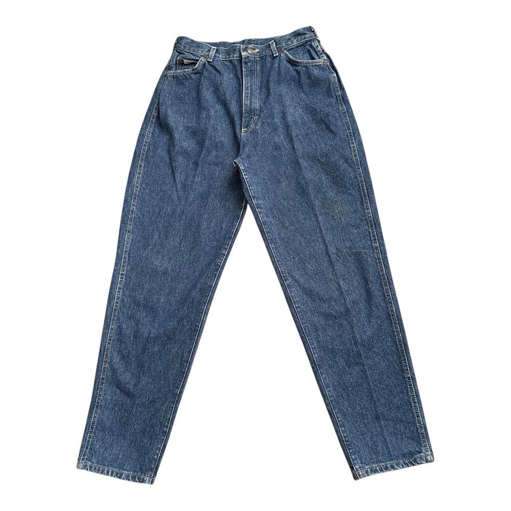 Vintage Lee Jeans Womens 14 Medium High Rise Mom Tapered Blue 100% Cotton USA